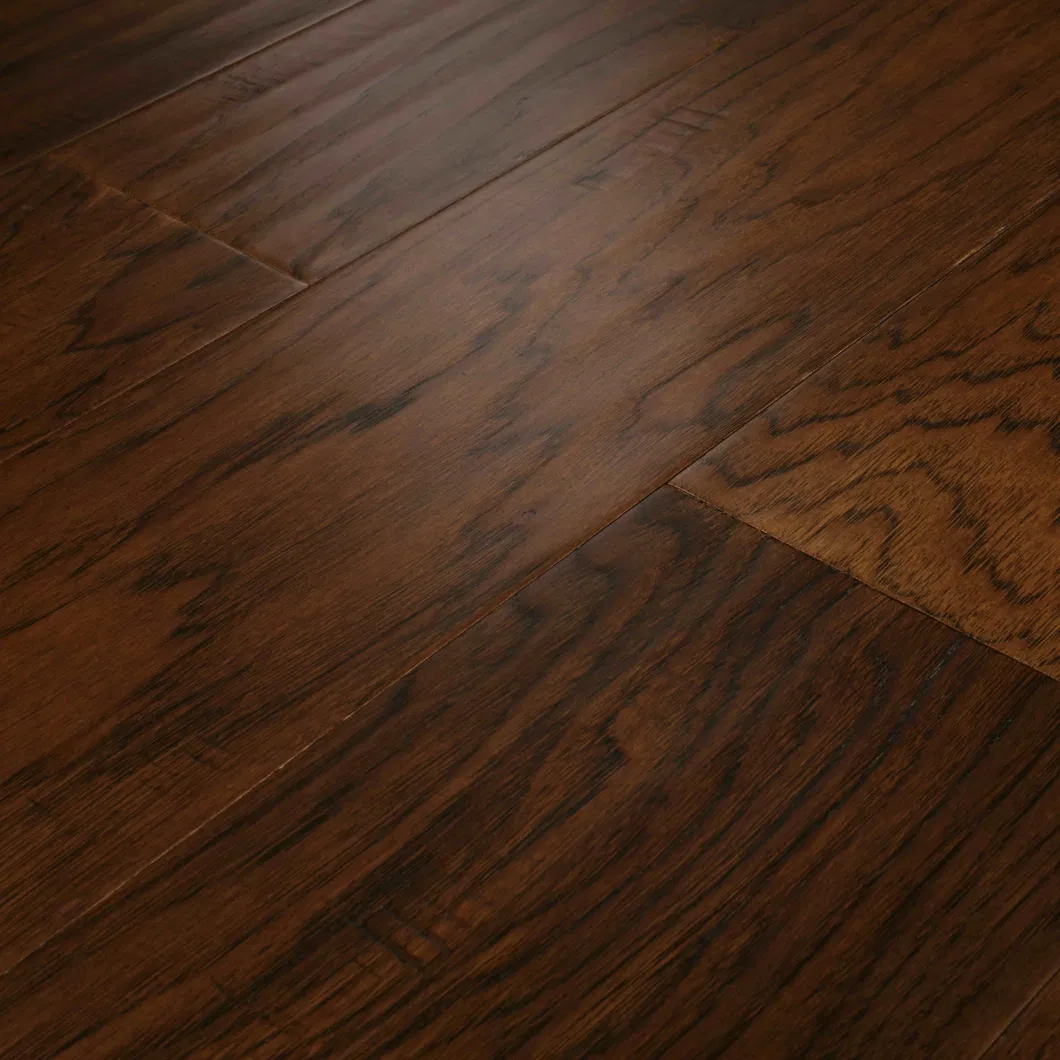 Rotary Cutting Glazed Finish Hickory Timber Engineered Hardwood Flooring