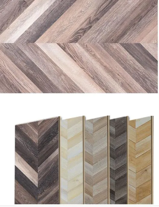 Herringbone Fishbone Wood Laminate Spc Flooring with Brushed Smooth Surface Oak