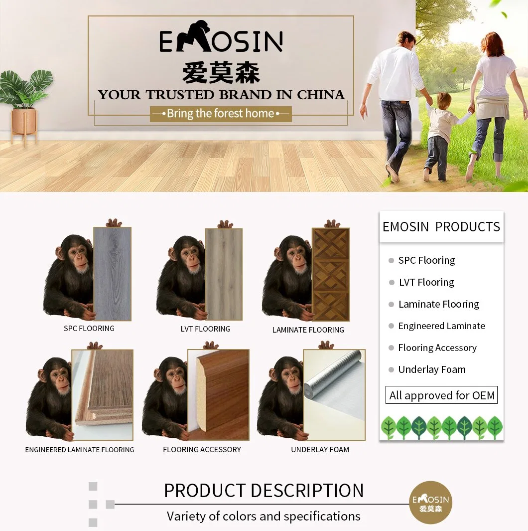 Chinese Cheap Plastic/Wooden Texture/Stone/Concrete/Luxury Vinyl/Vynil Self-Adhesive/Peel and Stick/Click Lvt/Spc/PVC/Laminate/Laminated Engineered Flooring