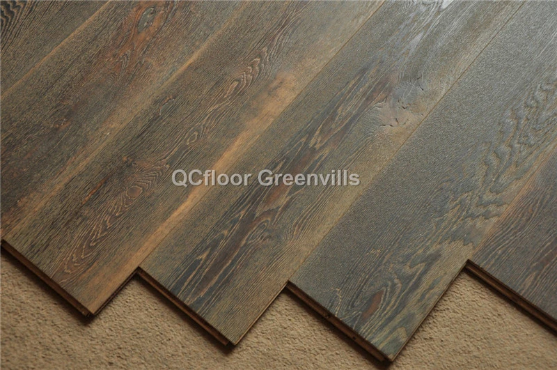 Oak Wood Flooring Fired Smoked Wood Wax Oiled Hard Brushed Rustic Wood Flooring Hardwood Floor
