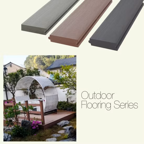 Plancher d'ingénierie en gros de texture en bois profonde de platelage composé de résistance UV