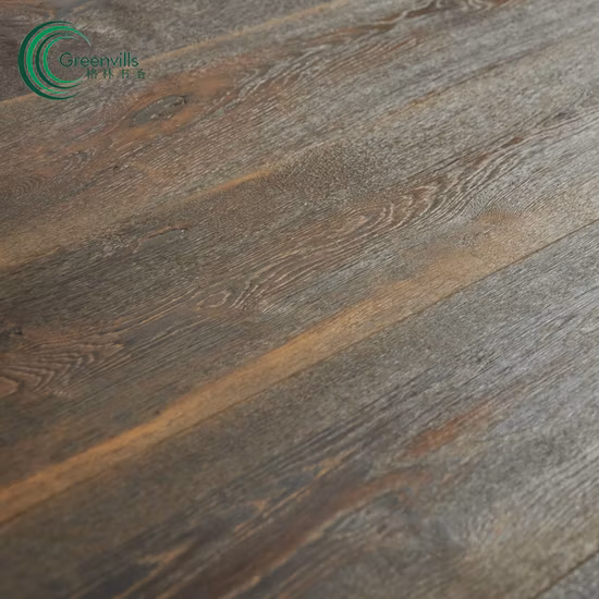 Parquet en chêne Cire de bois fumé cuit Parquet rustique brossé dur huilé Parquet en bois franc